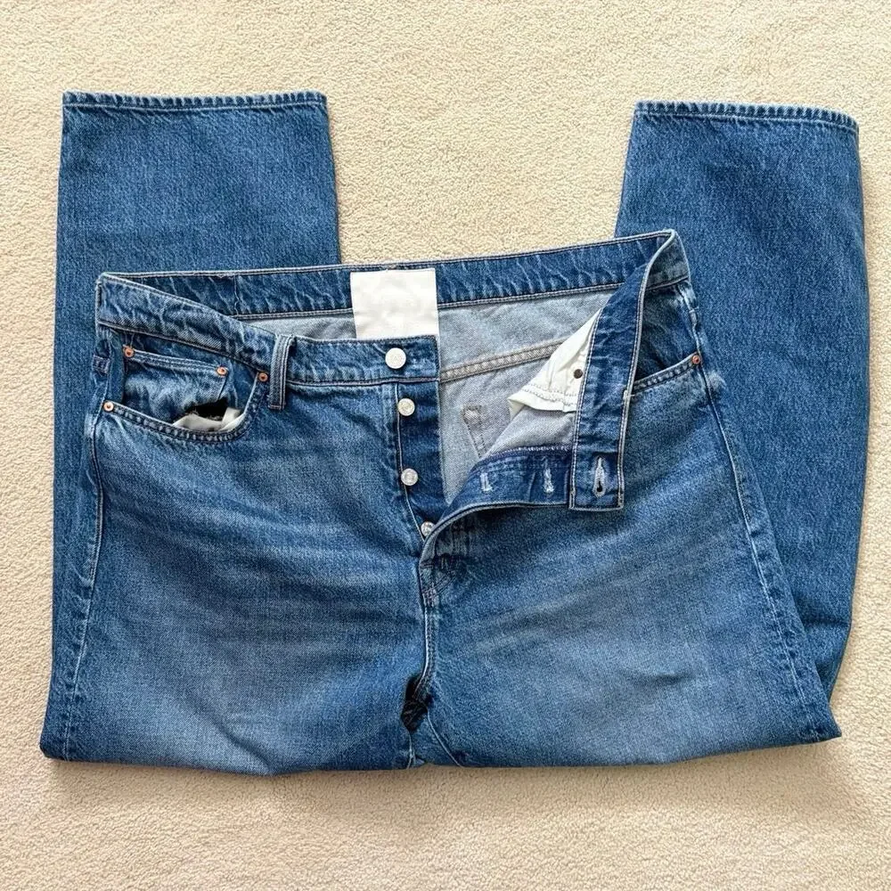 MOTHER The Ditcher Crop Hit The Ground Running Straight Leg Relaxed Fit Size 32 - Picture 4 of 8